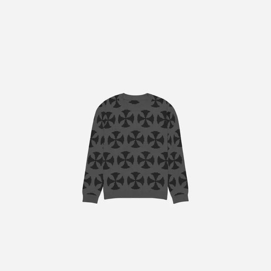 Hominus Gray Vintage Crosses Pattern Knit Hominus Denim