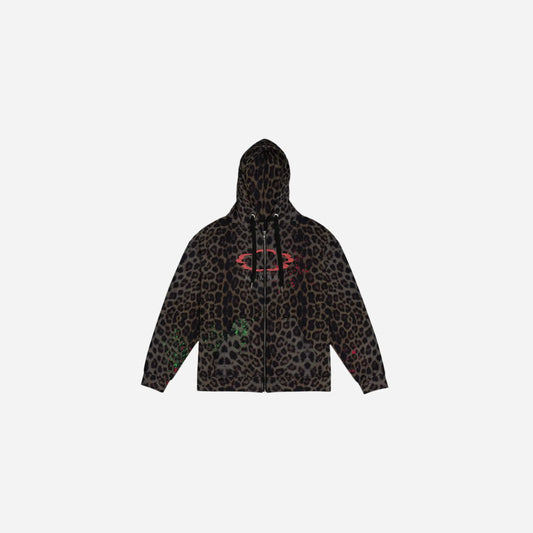 Hominus Leopard Printed Zip Hoodie Hominus Denim