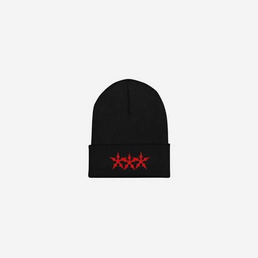 Hominus Red Triple Stars Cuffed Beanie Hominus Denim