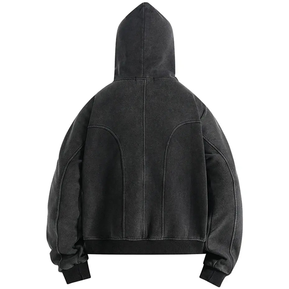 Hoodies Men 2024 Button Up Mask Pullover Hoodie Oversized Harajuku Hip Hop Streetwear Hoodie Sweatshirt Man Hominus Denim