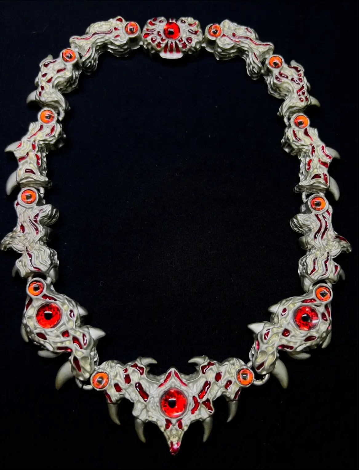 Iced Out Silver Red Eyes Chain Necklace Hominus Denim