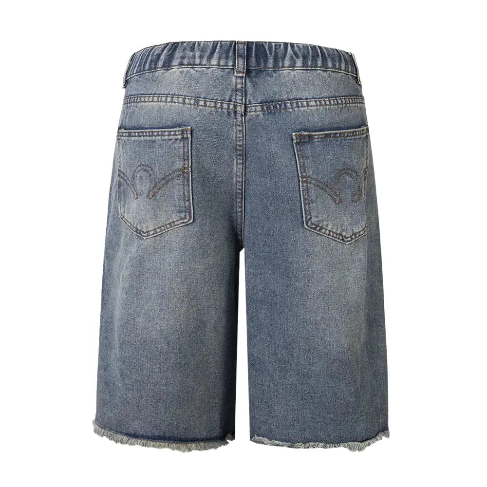 Blue Washed Ripped Distressed Denim Short/Jort Hominus Denim