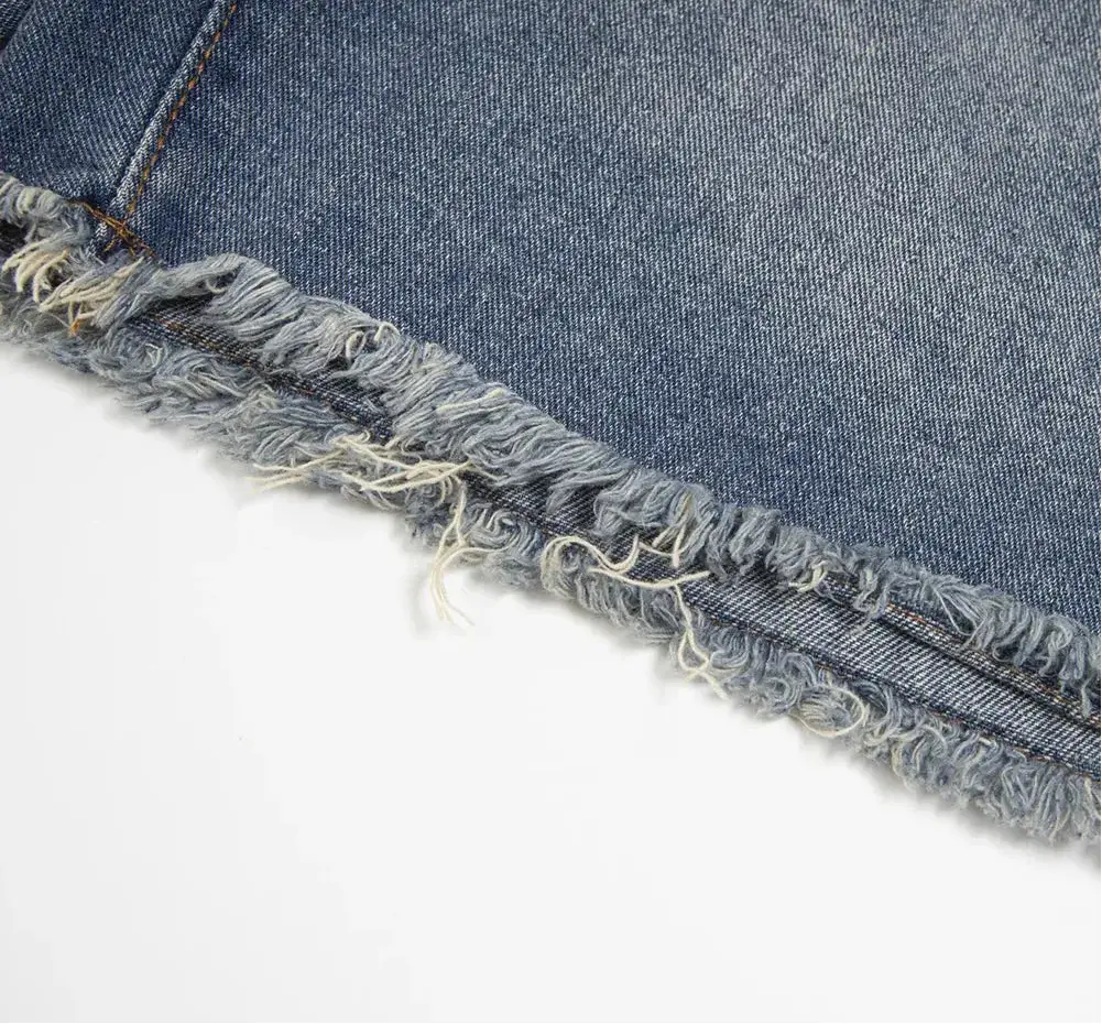 Blue Washed Ripped Distressed Denim Short/Jort Hominus Denim