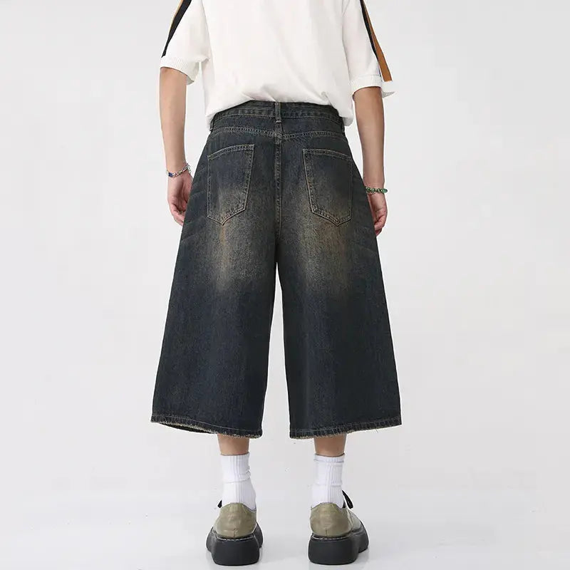 Jort Washed Jean Wide Leg Short - Hominus Denim