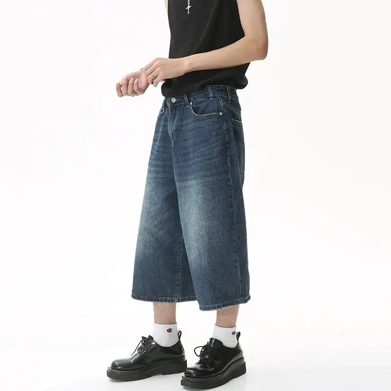 Jort Washed Jean Wide Leg Short - Hominus Denim