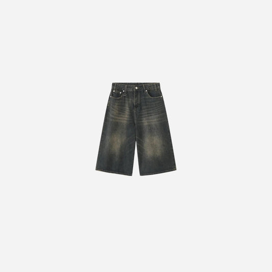 Jort Washed Wide Leg Jean Short Hominus Denim
