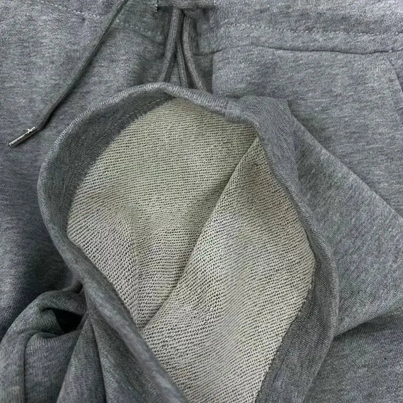 KBQ Colorblock Casual Loose Pants For Women High Waist Elastic Waist Sports Style Trousers Female Fashion Autumn Clothing New Hominus Denim