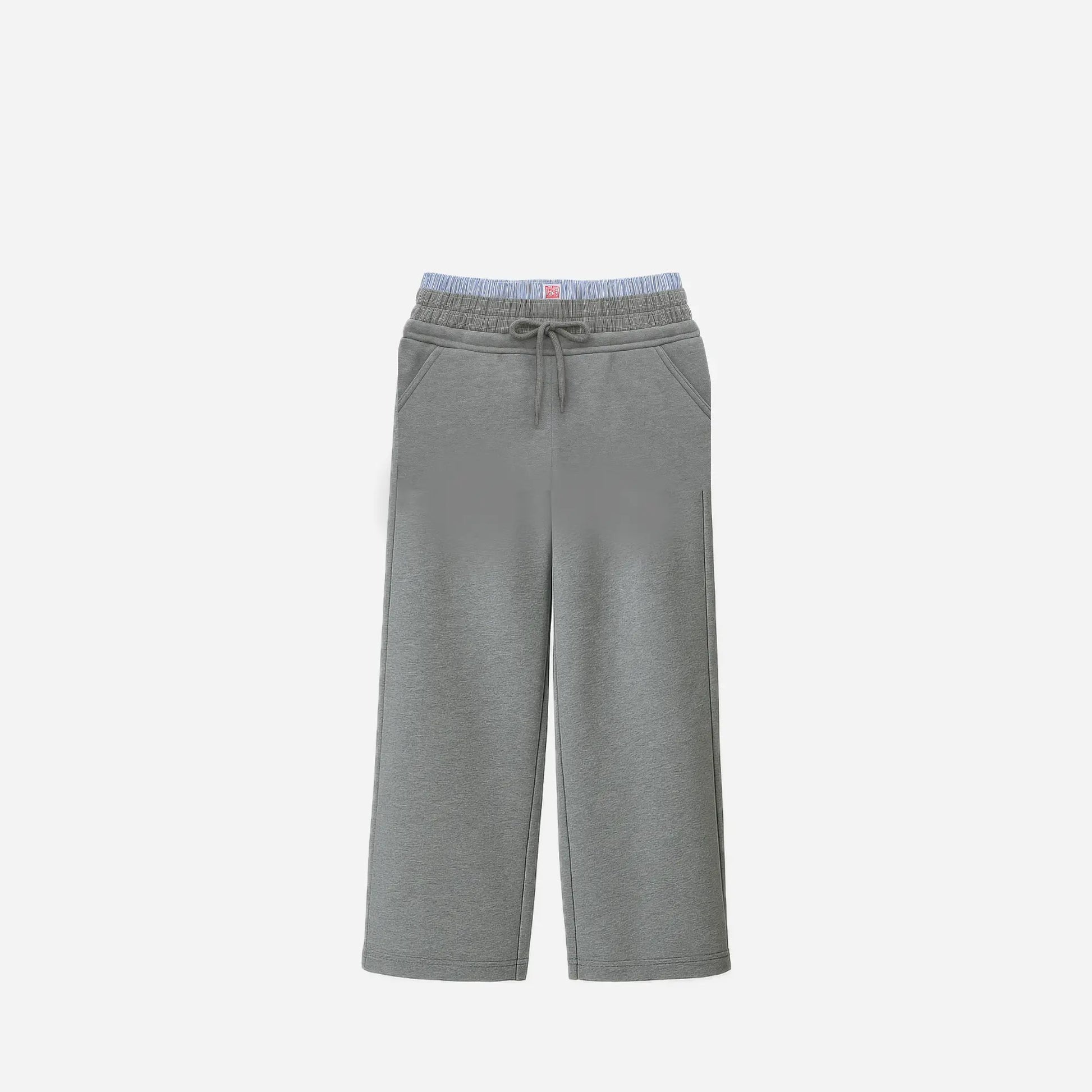 KBQ Colorblock Casual Loose Pants For Women High Waist Elastic Waist Sports Style Trousers Female Fashion Autumn Clothing New Hominus Denim