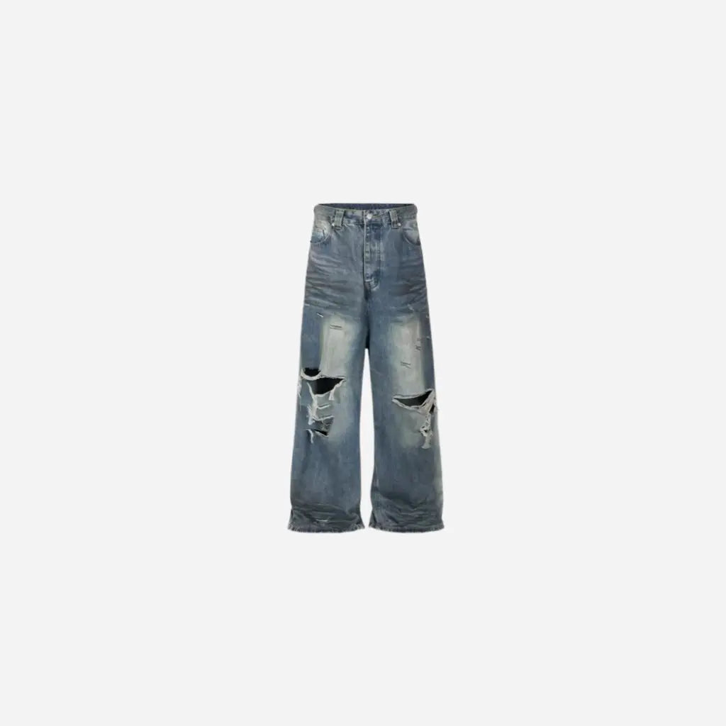 Large Destroyed Baggy Jean Hominus Denim