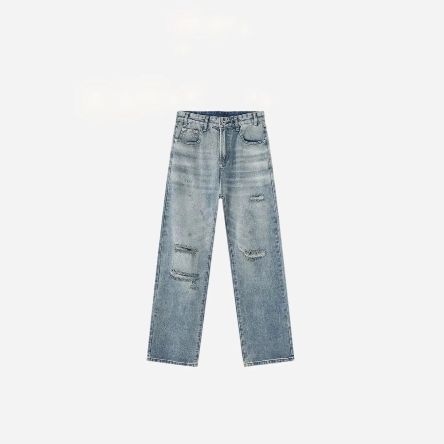 Light Blue Washed Destroyed Casual Jean Hominus Denim