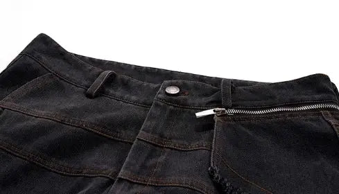 MWJLPWQ Detachable Niche Design Structure Jeans Men's Pin Heavy Camouflage Spliced WIde Leg Pants Fashion New Trousers 010803 Hominus Denim