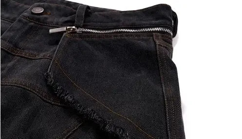 MWJLPWQ Detachable Niche Design Structure Jeans Men's Pin Heavy Camouflage Spliced WIde Leg Pants Fashion New Trousers 010803 Hominus Denim