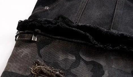 MWJLPWQ Detachable Niche Design Structure Jeans Men's Pin Heavy Camouflage Spliced WIde Leg Pants Fashion New Trousers 010803 Hominus Denim