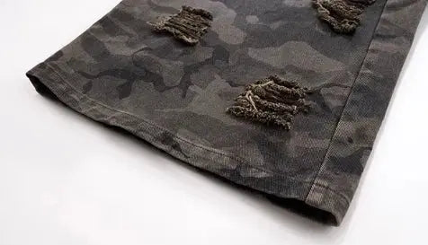 MWJLPWQ Detachable Niche Design Structure Jeans Men's Pin Heavy Camouflage Spliced WIde Leg Pants Fashion New Trousers 010803 Hominus Denim