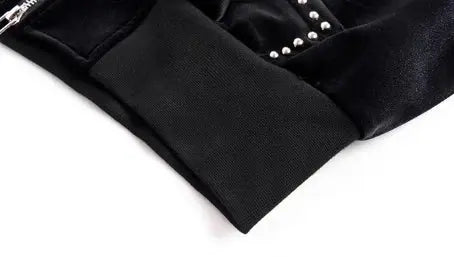 MWJLPWQ Woolen Short Hooded Sweatershirt Men Tide Large Pocket Zipper Rivet Niched Design Black Jacket 2025 Autumn New 010989 Hominus Denim