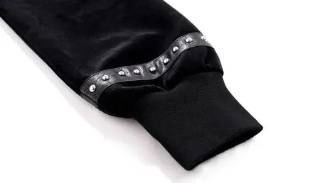 MWJLPWQ Woolen Short Hooded Sweatershirt Men Tide Large Pocket Zipper Rivet Niched Design Black Jacket 2025 Autumn New 010989 Hominus Denim