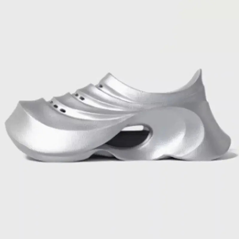 MWJQ Male Outdoors Beach Shoes Casual Sports Antiskid High Street Silver Couple Footwear 2025 Summer New Trend 010201 Hominus Denim