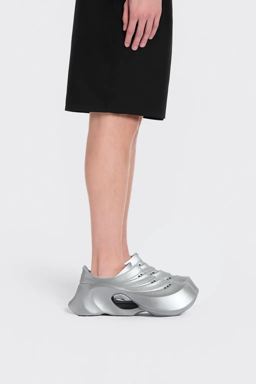 MWJQ Male Outdoors Beach Shoes Casual Sports Antiskid High Street Silver Couple Footwear 2025 Summer New Trend 010201 Hominus Denim