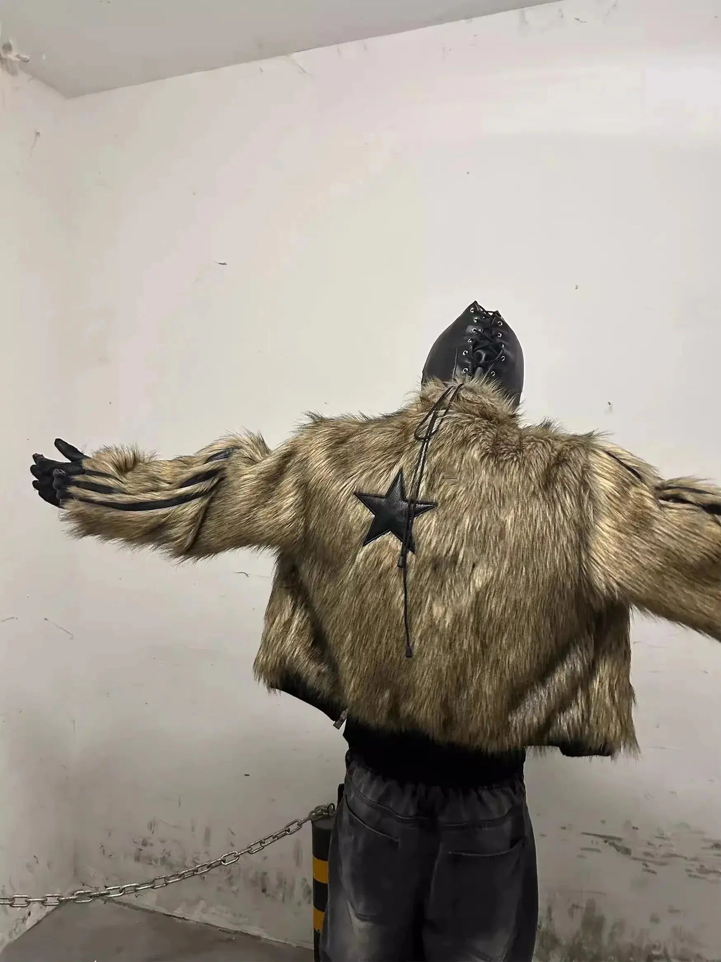 Mauroicardi Autumn Winter Short Cool Thick Warm Reversible Faux Fur Coat Men Zipper Luxury Designer Clothes Fluffy Jacket 2025 Hominus Denim