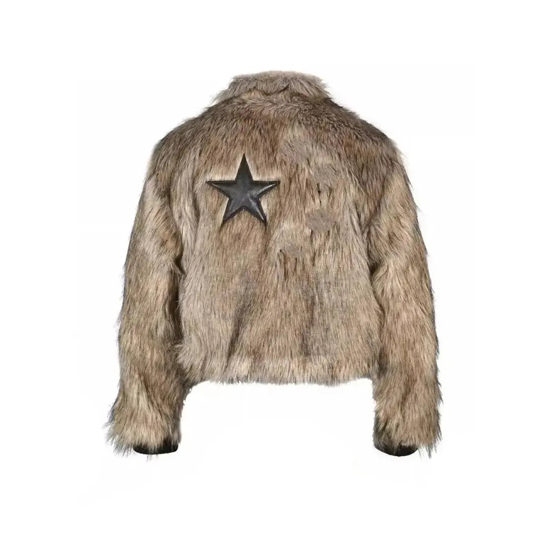 Mauroicardi Autumn Winter Short Cool Thick Warm Reversible Faux Fur Coat Men Zipper Luxury Designer Clothes Fluffy Jacket 2025 Hominus Denim
