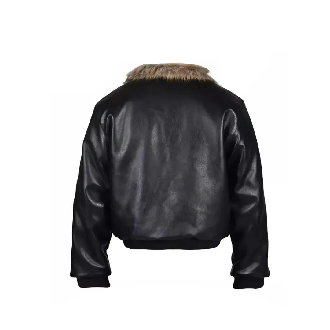 Mauroicardi Autumn Winter Short Cool Thick Warm Reversible Faux Fur Coat Men Zipper Luxury Designer Clothes Fluffy Jacket 2025 Hominus Denim