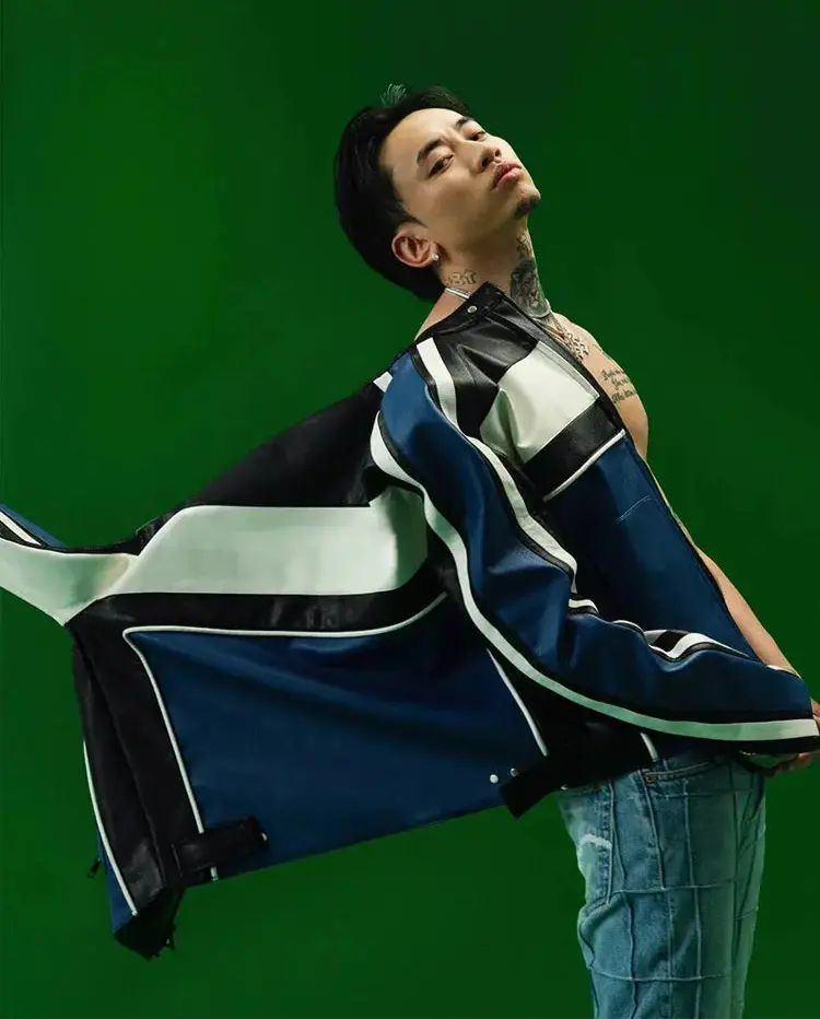 Mauroicardi Spring Autumn Cool Patchwork Soft Pu Leather Jacket Men Zip Up Luxury Designer Clothes Runway European Fashion 2023 Hominus Denim