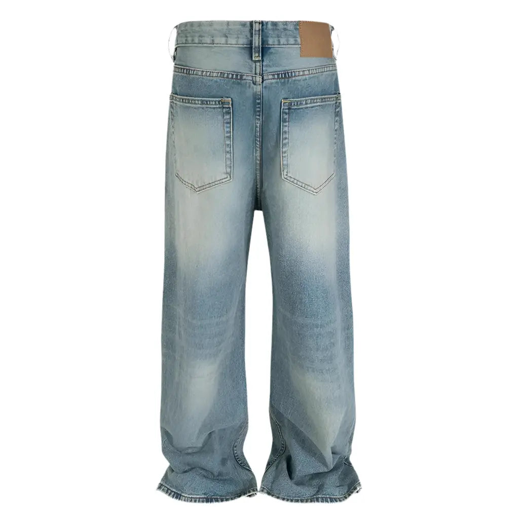 Men Blue Baggy Jeans Ripped Loose Straight Denim Pants Luxury Designer Jeans Trousers Harajuku Hip Hop Streetwear Jeans for Male Hominus Denim
