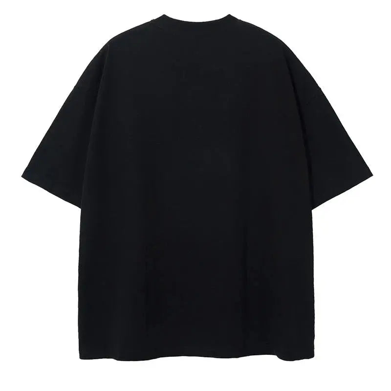 Men Tshirt Cotton Shadow Letter Print Punk Hip Hop Gothic Streetwear Short Sleeve Summer Korean Fashion Tops Tees Y2k Clothing Hominus Denim