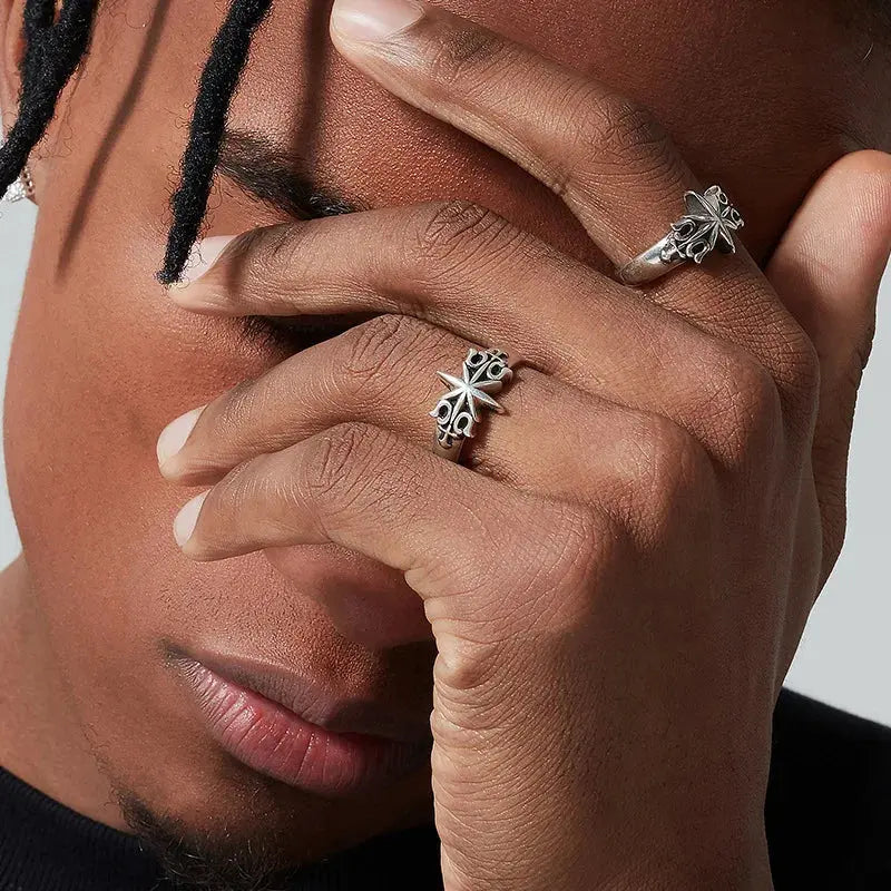 New Chiba Original Design Six Star Ring for Men and Women Hominus Denim