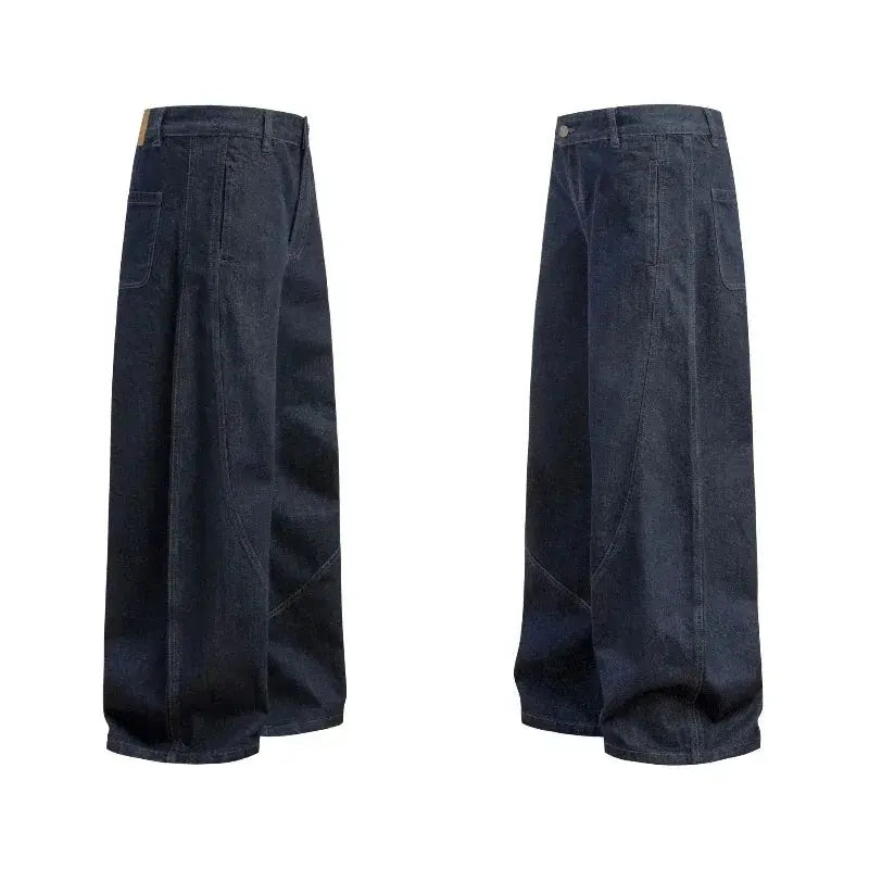 New Mens Denim Pants American Vintage Y2k Streetwear Couple Casual Scimitar Jeans Four Seasons Fashion Full Length Trousers Male Hominus Denim