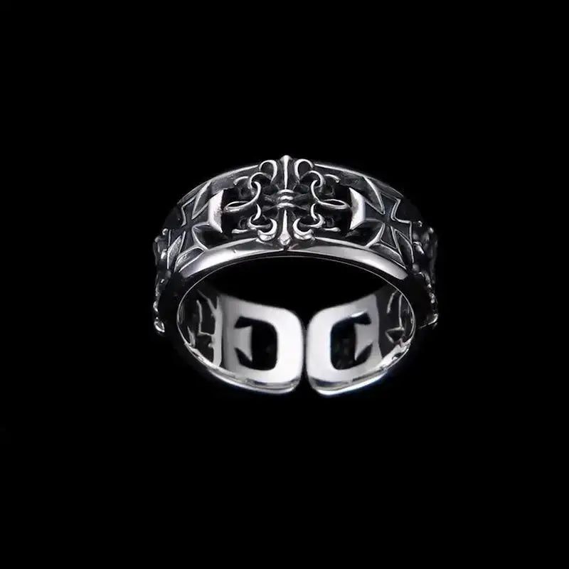 New retro cross hip-hop punk style niche opening ring for men Hominus Denim
