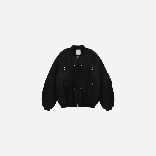 Oversized Black Military Bomber Jacket Hominus Denim
