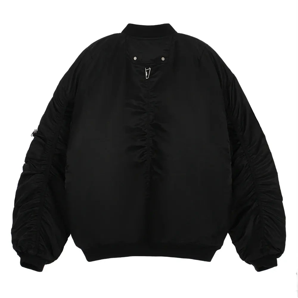 Oversized Black Military Bomber Jacket - Hominus Denim