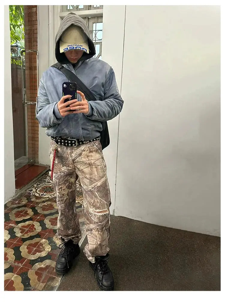 Oversized Camo Wide Leg Cargo Pant Hominus Denim
