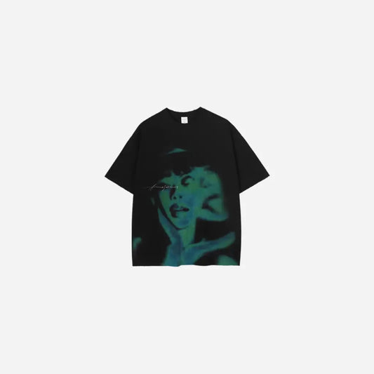 Oversized Distressed Soul Shadow Graphic Design Tee Hominus Denim