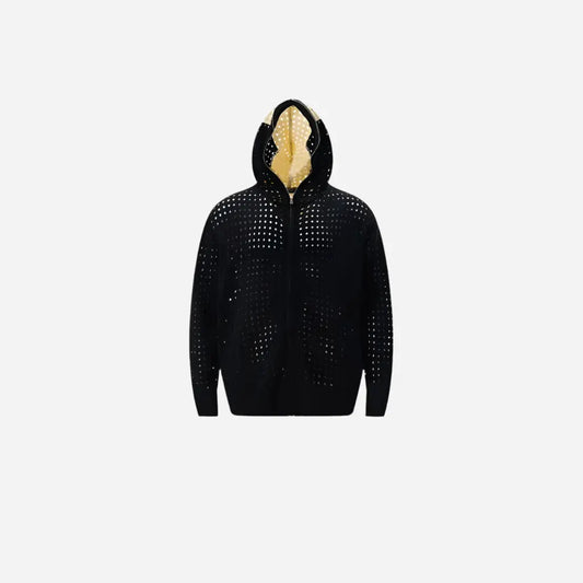 Oversized Gothic Cross Cardigan Hooded Knit Hominus Denim