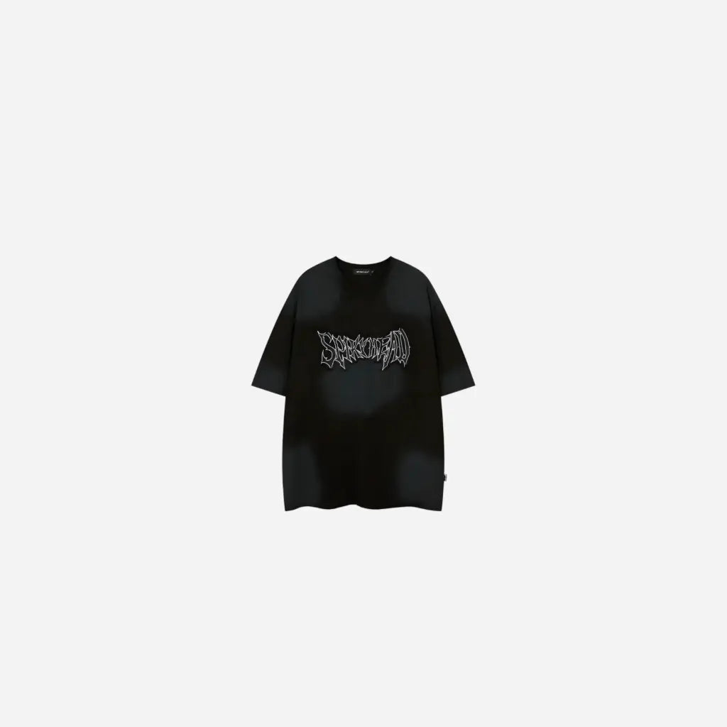 Oversized Gothic Letter Embroidery Grunge Tee Hominus Denim
