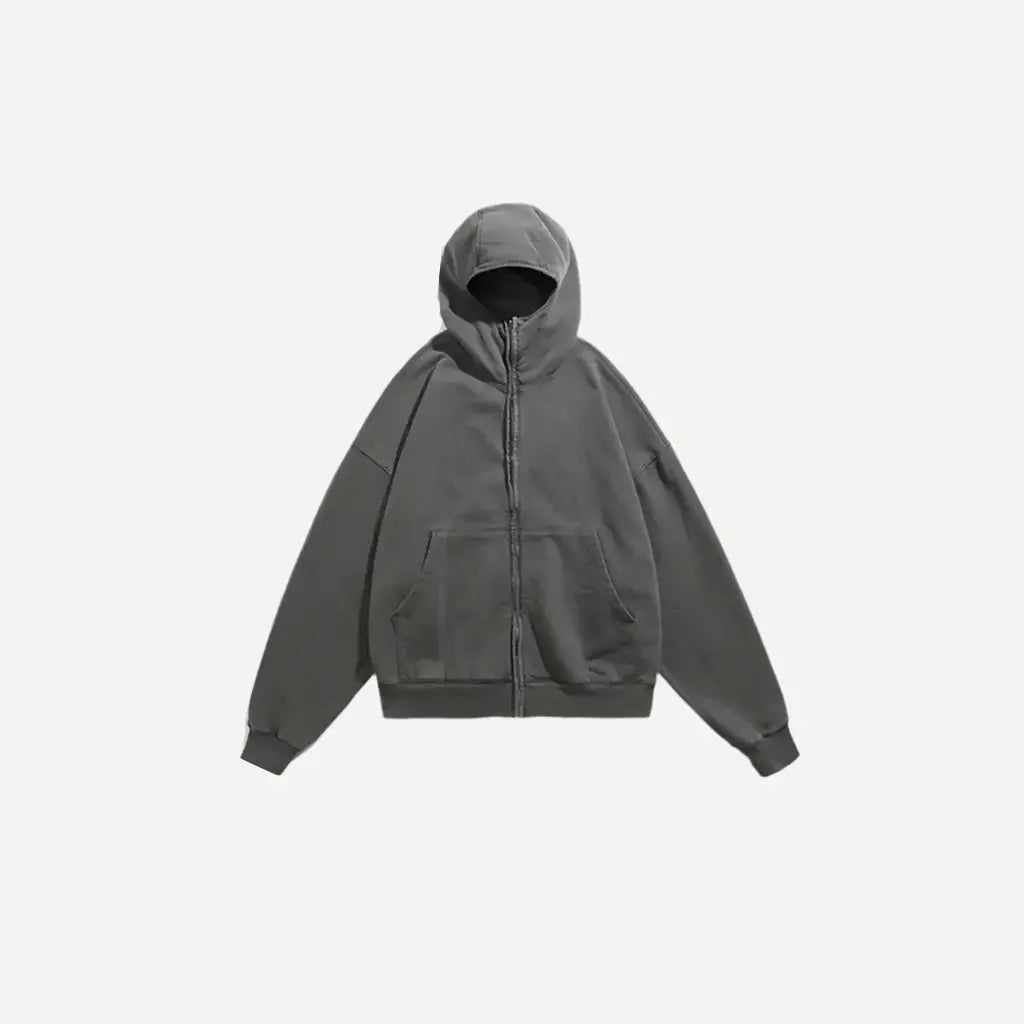 Oversized Retro Warmer Zip Hoodie Hominus Denim