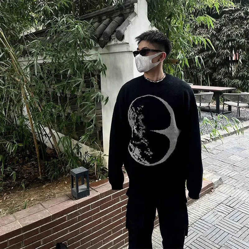 Oversized Y2K Moonlight Knit Sweater - Hominus Denim