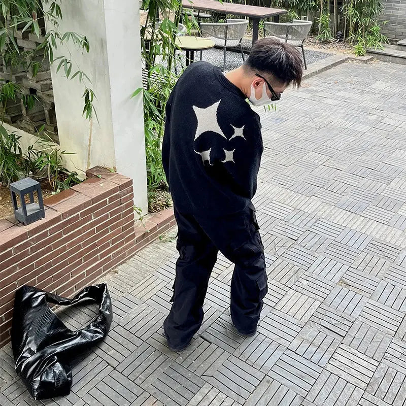 Oversized Y2K Moonlight Knit Sweater - Hominus Denim