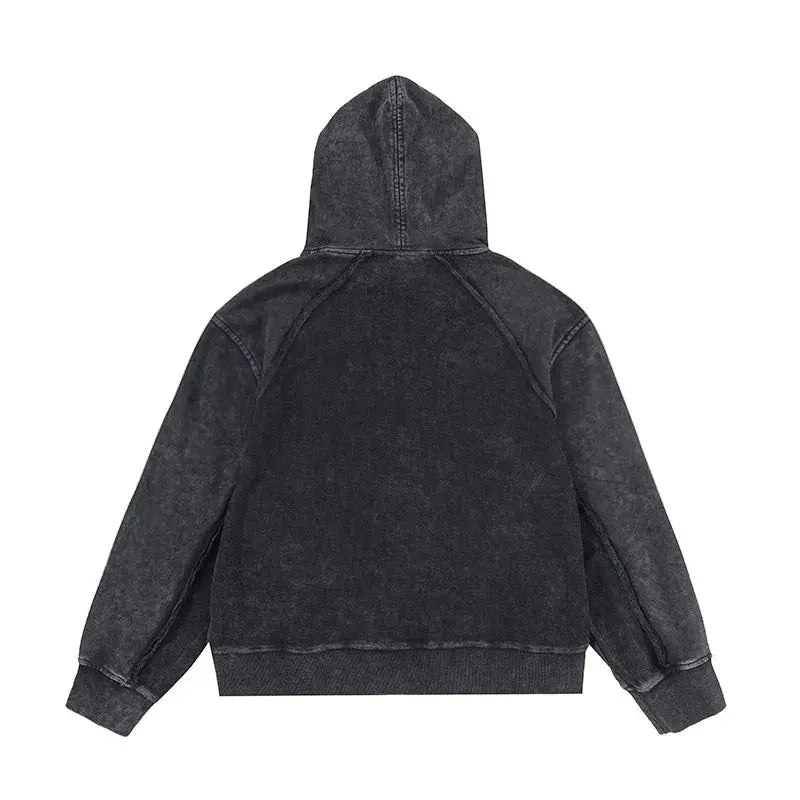 PFNW Silhouette Spliced Hooded Jacket Men's High Quality Washed Old-fashioned Sweatshirt Jacket Top 2025 New Zipper Coat 28W6107 Hominus Denim
