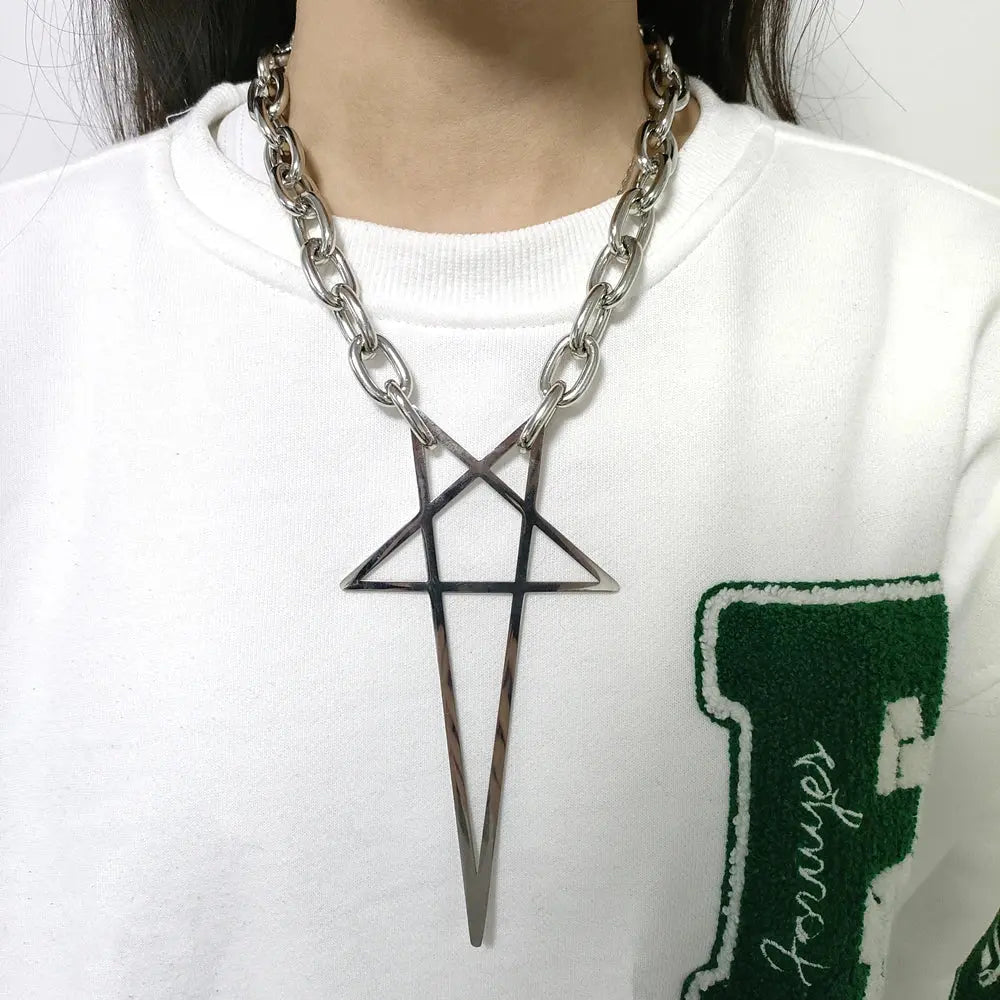 Punk Star Gothic Chain Choker - Hominus Denim