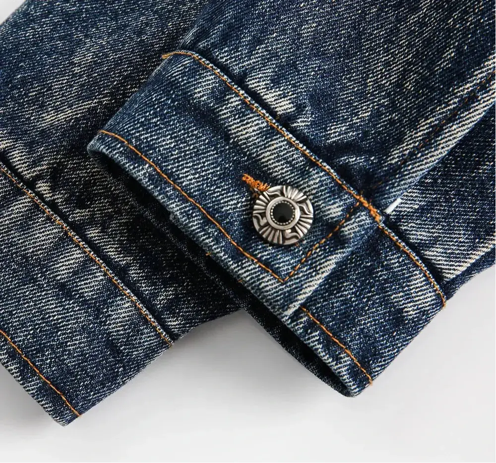 Raw Edge Washed Distressed Denim Jacket Hominus Denim