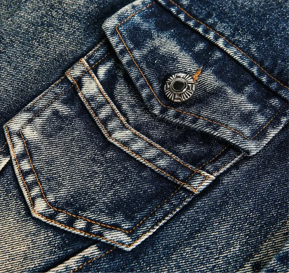 Raw Edge Washed Distressed Denim Jacket Hominus Denim