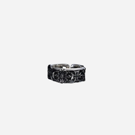 Retro Cross Adjustable Stainless Ring Hominus Denim