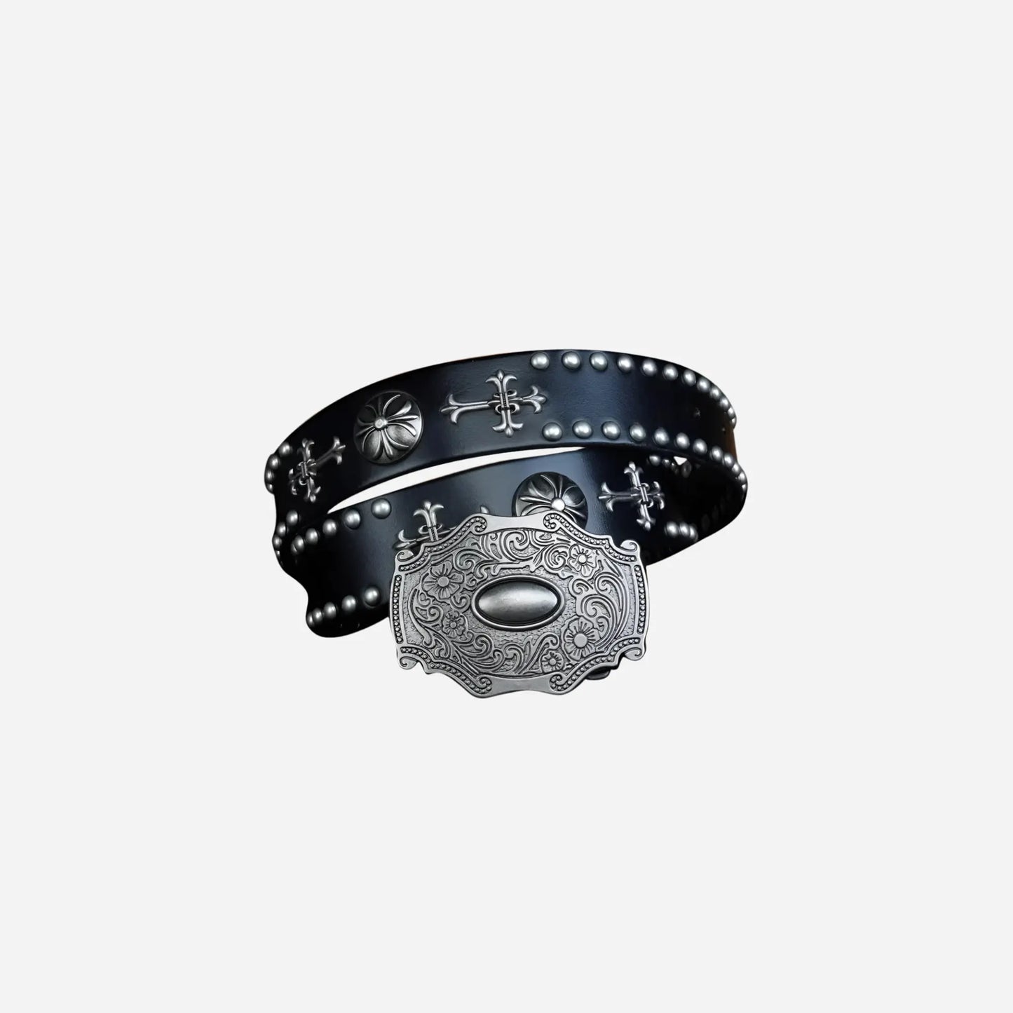 Retro Metal Rivets Punk Leather Belt Hominus Denim