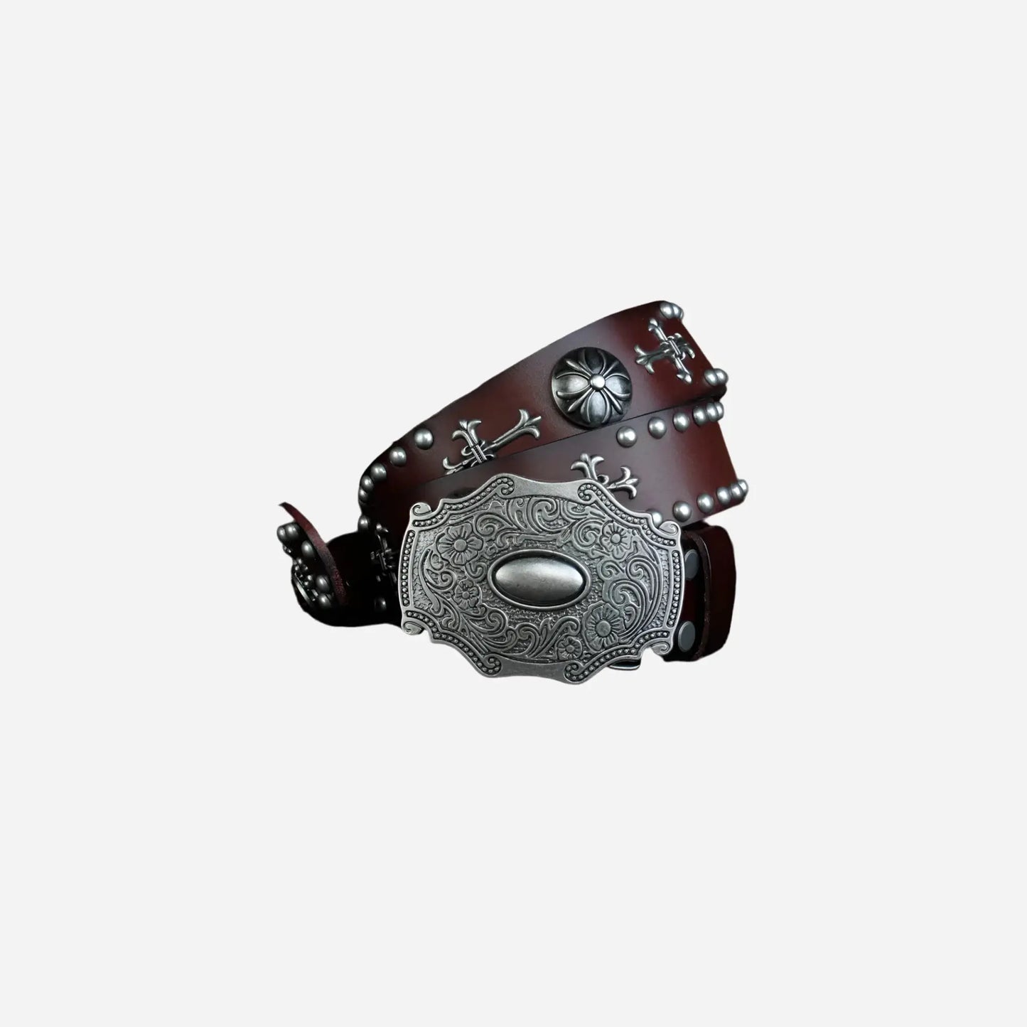 Retro Metal Rivets Punk Leather Belt Hominus Denim