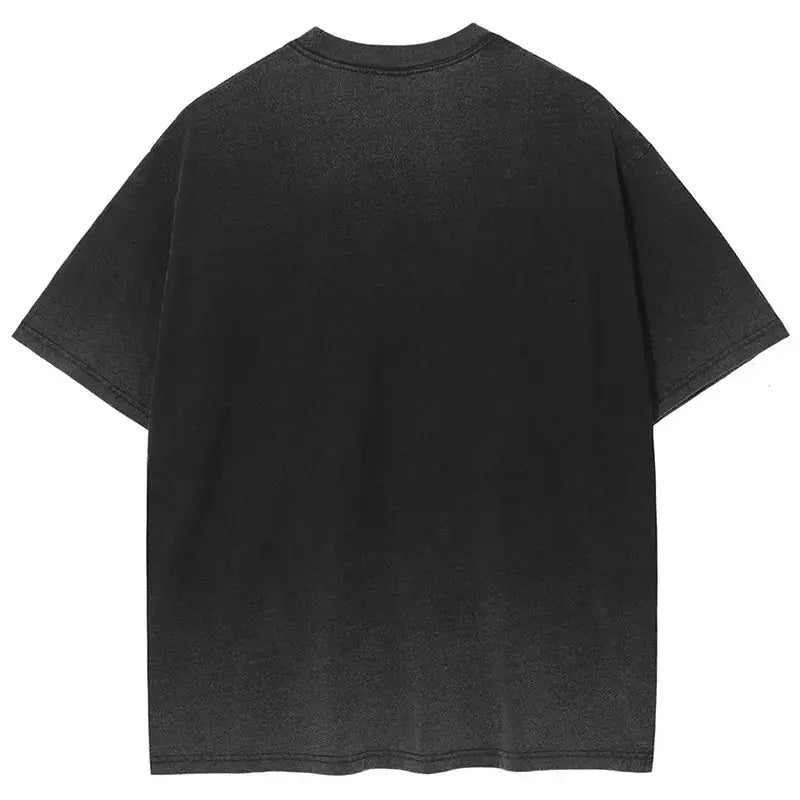 Retro Oversized Abstract Graphic Print Tee - Hominus Denim