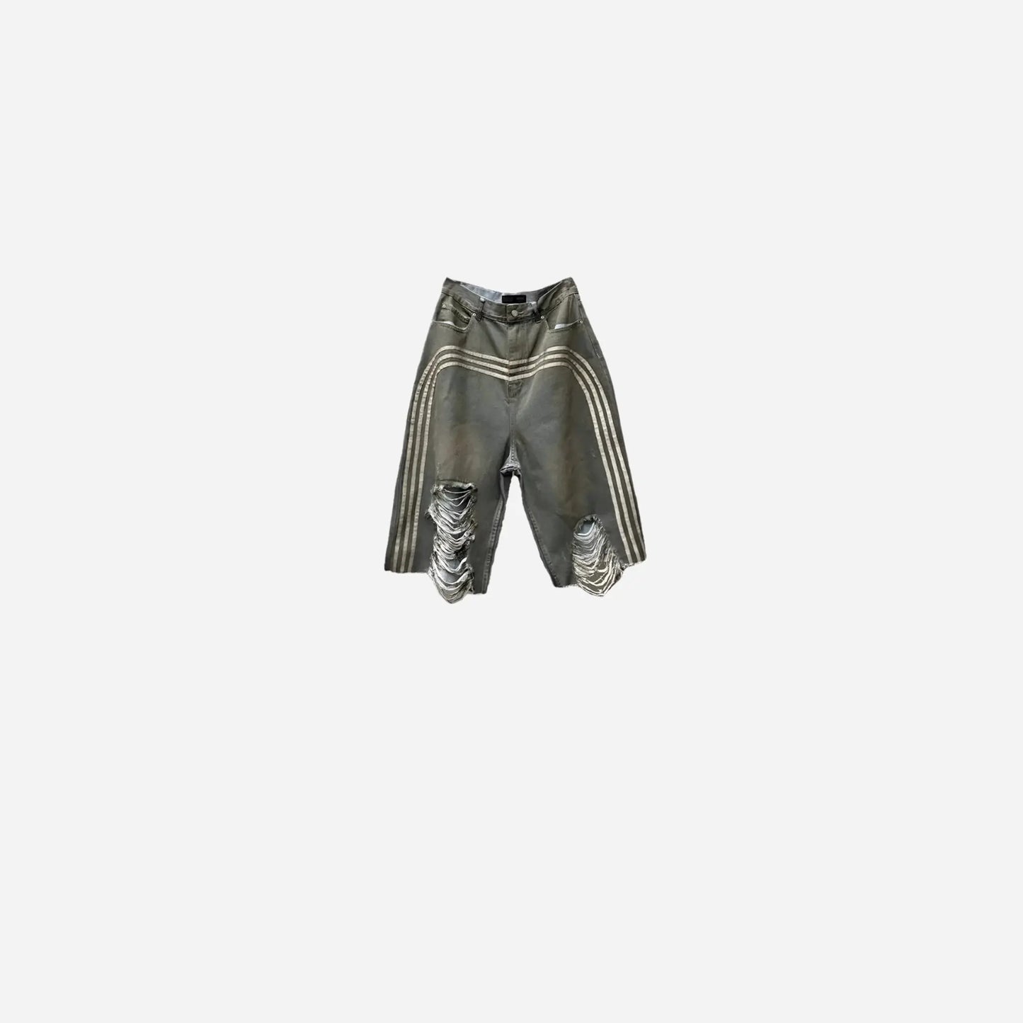 Retro Washed Distressed Denim Short Hominus Denim
