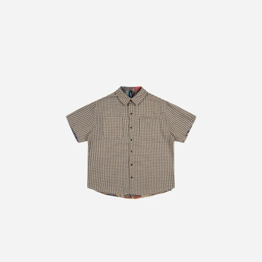 Reversible Distressed Short Sleeve Pocket Shirt Hominus Denim